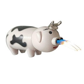 Cute Funny Pig Cow Lighter, Soft Flame, Refillable, Adjustable, Novelty, Unique, Gag Gift, Compact Lucky Novelty Unique Lighter No Butane Included (Pig Cow Lighter)