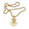 JAJAFOOK Men's Stainless Steel Silver Nautical Anchor Jesus Cross Necklace
