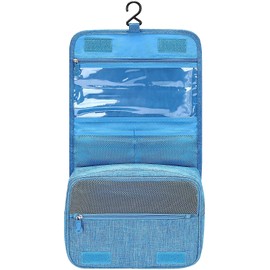 Acopton Portable Hanging Travel Toiletry Bag for Men and Womens Waterproof Bathrooom Shower Bag Multifunctional Cosmetic Makeup Organzier (Sky Blue)