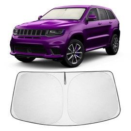 for Jeep Cherokee Windshield Sun Shade - Foldable Windshield Cover Sun Shade Cherokee 2014-2025 Accessories Protect Car from Sun Rays Overlapping UV Reflective Window Sunshade