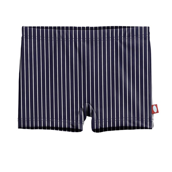 City Threads Pantalones cortos de natación para niñas, UPF50+, protección contra erupciones, fabricados en Estados Unidos, Marino Marino W. Rayas Blancas, 14