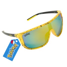 ARKAID Pokémon Sunglasses for Kids | Yellow and Black Splater Large Lens Sports Wrap | UV 400 | One Size Fits Most Kids