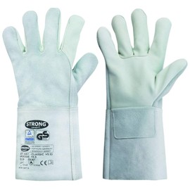 STRONGHAND® Welding Gloves L VS 53 - Long Heat Resistant Genuine Leather Protective Gloves for Welders - EN 388/407/420
