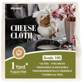 Cheese Cloths 1 Yard Cheesecloth Roll - Unbleached, Reusable Muslin Cloth for Straining Pastillas de Cuajo, Making Queso, Juicing, Butter, and Filtering Milk (Grade 100, 9 Sq Feet)