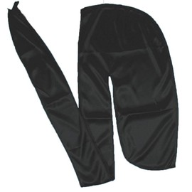 Lansonee Long Tail Durag, Turban Hat for Women and Men Hip-hop and Daily Decoration(Black)