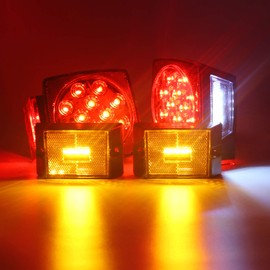 LINKITOM Submersible LED Trailer Light Kit, Super Bright Brake Stop Turn Tail License Lights for Camper Truck RV Boat Snowmobile Under 80" Inch, IP68, DOT Compliant