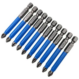 XMHF 10Pcs Anti Slip Phillips Cross Slot PH2 Short Screwdriver Bit Set 1/4 Inch Hex Shank 2.56 Inch/65 mm Length S2 Steel with Magnetic Tip for Power Screwdriver Drill Impact Driver Kit Tools