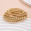 Fanquility 5Pcs Gold Beaded Bracelets 14K Gold Bracelets for Women