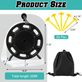 Shimeyao Soccer Field Marking Tape 328 ft Stretchable Tape for Sport Pitches Portable Court Marking Kit for Beach Volleyball Football Basketball Badminton Boundary Lines for Outdoor(White)