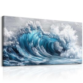 ZUITINGHUA Canvas Wall Art For Living Room Wall Decor For Bedroom Office Wall Decoration Ocean Waves Landscape Painting Black And White Pictures Artwork Room Aesthetic Home Decor 20x40 In