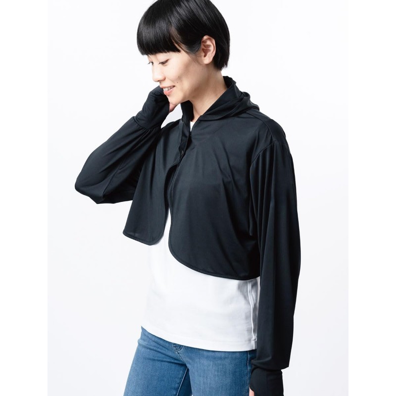 Kajimeiku UPF 50+ Bolero Rash Guard, Black