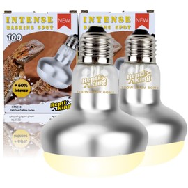 ReptiKing Basking Light for Reptiles, 2-Pack 100W Upgraded Intense Basking Spot, Reptile Heat Bulb Light, UVA Heat Lamp Bulbs for Bearded Dragon Turtle Chicken