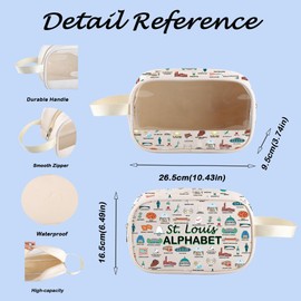 MNIGIU St. Louis Travel Gift St. Louis Alphabet Clear Cosmetic Bag for Tourist Lover Saint Louis Missouri Gift (S-Louis Bag)