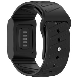 Soft Silicone Band for WHOOP 4.0, Sport Solo Loop for Men Women, Adjustable Waterproof Replacement Strap (Black)