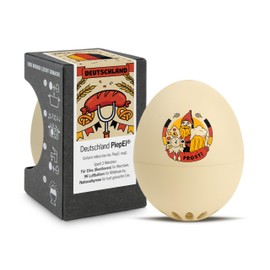 Germany PiepEi - Singing Egg Timer for Cooking with - Egg Cooker for 3 Hardness Levels - Black Red Gold - Funny Cooking Egg - Music Egg Timer - Brainstream