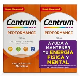 Centrum Performance Multivitaminico, Con Complejo B y Magnesio, 2 pack 30 Tabletas ccada