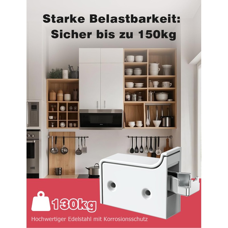 Mellbree Wardrobe Hanger Wall Mount - Adjustable, 150 kg Load