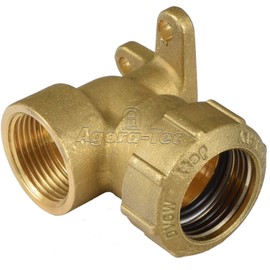 Agora-Tec® Brass Fitting Angle 90 Degree 25 mm to 3/4 Inch Female (24.2 mm) for PE Pipe 25 mm for Wall Mounting