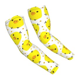 LIXLZH YELLOW chicken Print Arm Sleeves Men & Women Arm Sleeves Cover Sports Sleeves Running, Cycling, Hiking