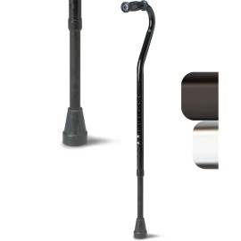 Medline Bariatric Offset Walking Cane Adjustable Height 500 Lbs Stability Black