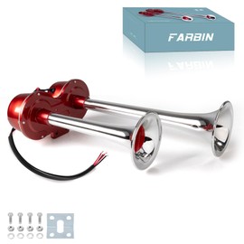 FARBIN Car Horns 12V Loud Train Horn for Car Electric Truck Horn Dual Horns Chrome for Motorcycle Truck Pickup SUV Boat