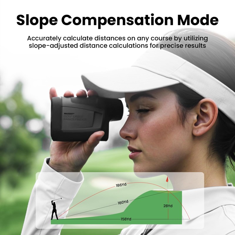 MiLESEEY Golf Range Finder with Slope On/Off,1000 Metres,±0.5m Accuracy,Flag Lock