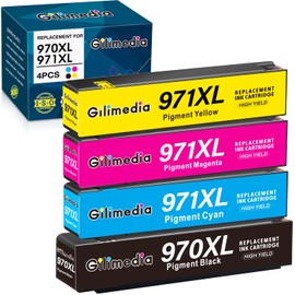 971XL 970XL Ink Cartridge High Yield Replacement for HP 970XL Ink Cartridges Combo Pack Compatible with OfficeJet Pro X576dw X476dw X476dn X551dw X451dn X451dw Printer, 4 Pack 971 970 Ink