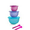 Tupperware Bowls Three Piece Set With Lids And Salad Tongs