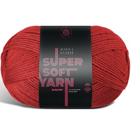 Acrylic Yarn for Crocheting & Knitting – Soft Crochet Yarn for Crocheting, 370 Yards, Perfect for Crafts & Amigurumi, Medium Worsted Weight 4, Burgundy