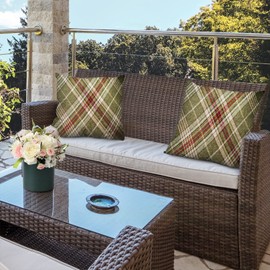 Batmerry Plaid Pillow Covers 20x20 Inch Set of 2, Tartan Wool Tartan Fabric Plaid Britain Clothing Material Scotland Double Sided Decorative Pillows Cases Throw Pillows Covers