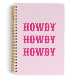ANIANG Preppy Pink Spiral Notebook, Preppy Journal, Hot Pink Western 5.5"x8.3" 164pages Lined Journal Notebooks College Ruled, Pink Howdy Cow Print Preppy Hardcover Notebook for Girls School Supplies