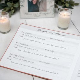 Funeral Guest Book - Celebration of Life Guest Book with Rollerball Pen for Memorial Service - Funeral Memory Sign in Books for Over 300+ Guests - Funeral Decorations with In Loving Memory Table Sign