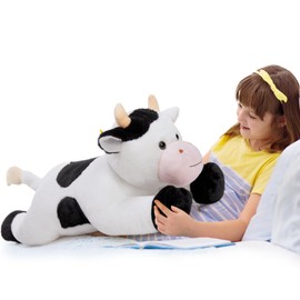 MaoGoLan 28 inch Large Cow Stuffed Animal Plush Cow Toy for Girls, Super Soft Plush Body Pillow for Kids Adults Women Valentine's Day Christmas Easter Birthday Gifts