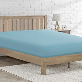 Double Fitted Sheet 135, Bed Sheet In Premium Microfibra Oeko-TEX® Certified, Bedding Fitted Bedsheets Comfortable Soft Breathable Celeste135x200 H30 cm