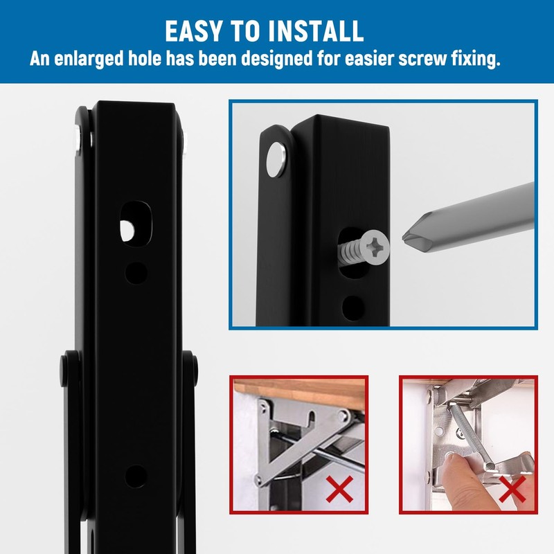 LEOPO 12 inch Folding Shelf Brackets, Heavy Duty Wall Mounted