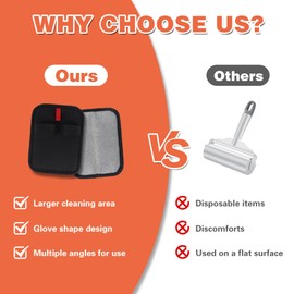 CARELAX Pet Hair Remover Gloves for Cats & Dogs - Upgraded Electrostatic Grooming Gloves, Reusable Pet Hair Removal Tool for Furniture, Couch, Carpet, and Car Seats (3 PCS)