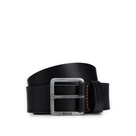 BOSS Men's Jeeko Italian Leather Belt, Black, US 42 - EU 110