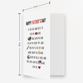 OJsensai Dog Dad Fathers Day Card, Dog Dad Gifts from Dog, Gifts for Dog Dad, Best Dog Dad, the Boy who love the Dog, Interesting Fathers Day Card