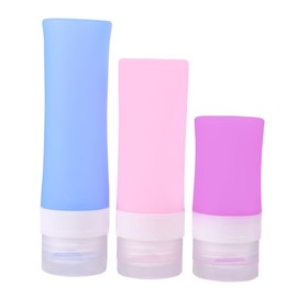 Beavorty 1 Set Silica Travel Set of Travel Bottles Purple Pink Blue Leak Resistant Stylish Cosmetic Containers for Personal Care The Go