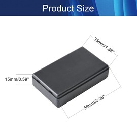 Heyiarbeit 8Pcs 2.28"x1.38"x 0.59" ABS Black Dustproof Electronic Junction Box Enclosure Project Box Cord Protector For Electronic Projects