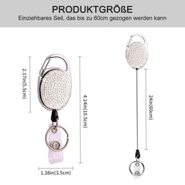 TONAUP Pack of 3 Key Fob Extendable Retractable ID Card Holder Key Reel Key Chain Lanyard Extendable for Keys, Card Holder ID Card Holder