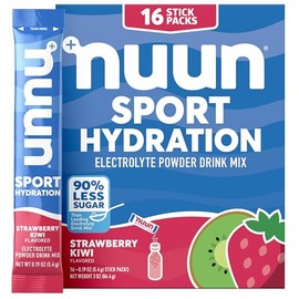 Nuun Sport Electrolyte Powder Packets with Magnesium, Calcium, Potassium, Chloride, and Sodium, Hydration Packets for On-the-Go, Strawberry Kiwi Flavo