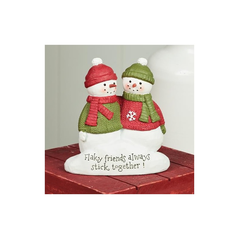 Blossom Bucket Snowmen with Flaky Friends Always Stick Together Sentiment,