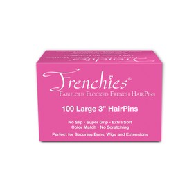 Frenchies Ultra Flocked Extra Soft French Twist Hair Pins: The French Hair Pins for Buns, Wedding Updo Hairstyles, Hair Extensions + Wigs, 100 Count, Brown, Large (3 inch)
