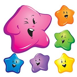 Avery Merit and Reward Stickers, Star Face, 30 mm Diameter, 50 Stickers (69602)