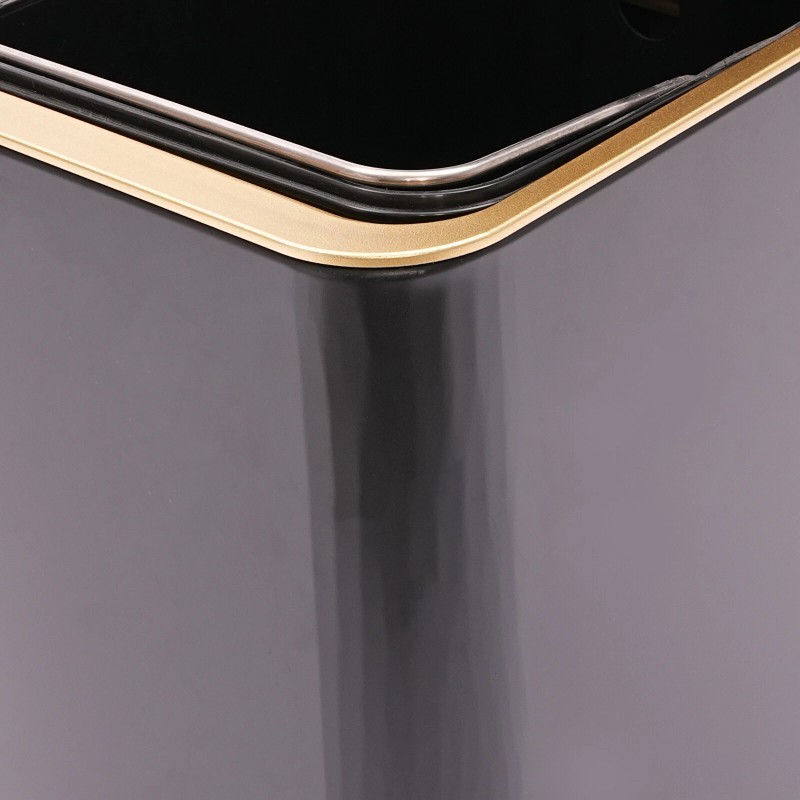 12L Bathroom Trash Can Carbon Steel Step On Kitchen Garbage