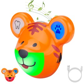 LUXSWAY Cute Animal Toothbrushing Timer for Kids with Musical Volume, 2 Minute Kid Timer for Teeth, 20 Seconds Wash Hand for Kids Training, Rechargeable Colored Led Light Visual- Monkey