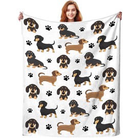 ZABAOBO Dachshund Blanket Animals Pet Pattern Gifts for Dachshund Lovers,Wiener Dog Stuff Dachshunds Throw Blankets,Animal Stuffed Gift for Women Dog Lovers 50"X40"INCH