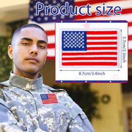 30pcs American Flag Iron on Patches Red USA Flag Patriotic Embroidered Sew Applique Repair Patch Memorial Day Veterans Day Remembrance Day DIY Crafts for Clothing Jacket Jeans Pants Dress Backpack Hat