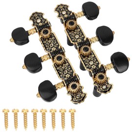 Alomejor 3 Pairs Set Classic Guitar Pegs Tuning Pegs Rustproof Easy to Use with Fixed Screws for Guitar Machine Head Decoration Alternative